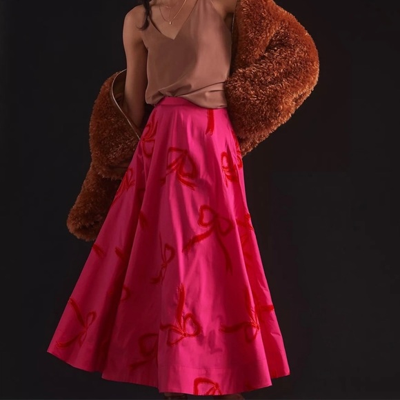 Mauve Dresses & Skirts - NWT Anthropologie Maeve Taffeta Maxi Skirt Size 12